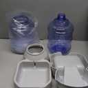 Automatic Pet Feeder & Waterer Set of 2 Pack, Self Feeding Replenish Dog Cat Bowls, Gravity Food & Water Storage Container Fountain Jug Pet Supplies Plastic Skid Proof Rubber Feet (Gery)