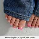BTArtbox Press On Toenails - Lamp-Curable Sharp Square Toe Nail Press Ons with Glue for Women, Semi-Transparent French Tip Fake Toe Nail Tips in 15 Sizes - 30 Toenails Kit, Pink Croc