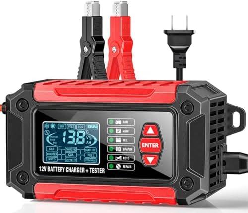 Haibro Car Battery Charger and Tester, 12V 6A Smart LiFePO4 Trickle Charger, CCA Load Tester Automotive Alternator Tester Digital Battery Analyzer for Lead Acid,Lithium Iron Phosphate Battery