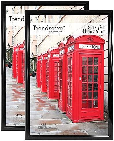 MCS Trendsetter 16x24 Poster Frame Black High-Gloss, Vertical & Horizontal Wall Hanging Large Picture Frame for Photos, Posters & Art Prints (2-Pack) MCS Trendsetter 16x24 Poster Frame Black High-Gloss, Vertical & Horizontal Wall Hanging Large Picture Frame for Photos, Posters & Art Prints (2-Pack)