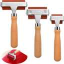 Supkiir 3Pcs Rubber Brayer Roller, Mix Size Rubber Roller Tool for Printmaking, Ink Roller Stamping Brayers with Comfort Grip Construction Tools for Craft Wallpapers Scrapbooks