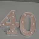 Treela 8.7'' Birthday Decorative LED Light up Numbers, Glitter Marquee Number Sign for Night Birthday Party Decorations Anniversary Bar LED Sign Backdrop Wall Table Centerpieces(40th,Rose Gold)
