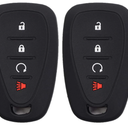 Btopars 2pcs 4 Button Smart Key Fob Silicone Rubber Case Cover Protector Holder Compatible with Chevy Chevrolet Blazer Bolt Equinox Traverse Trax Trailblazer Volt Cruze Sonic Black Blue