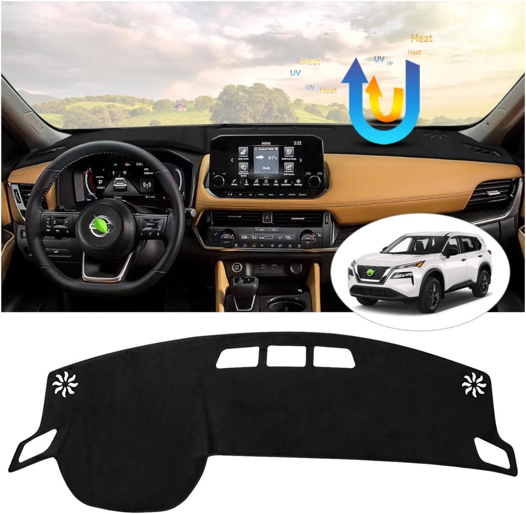 Karltys Dashboard Cover for Nissan Rogue 2021-2026,Flannel Rogue Dash Cover,Non-Slip&Anti Glare UV Heat Insulation Dash Pad,Car Interior Protection Accessories