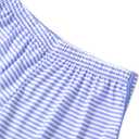 Hilinker Women Striped Pajama Set Short Sleeve Top with Pants Sleepwear 2 Piece Lounge Sets Blue White Stripe (Blue, XL)