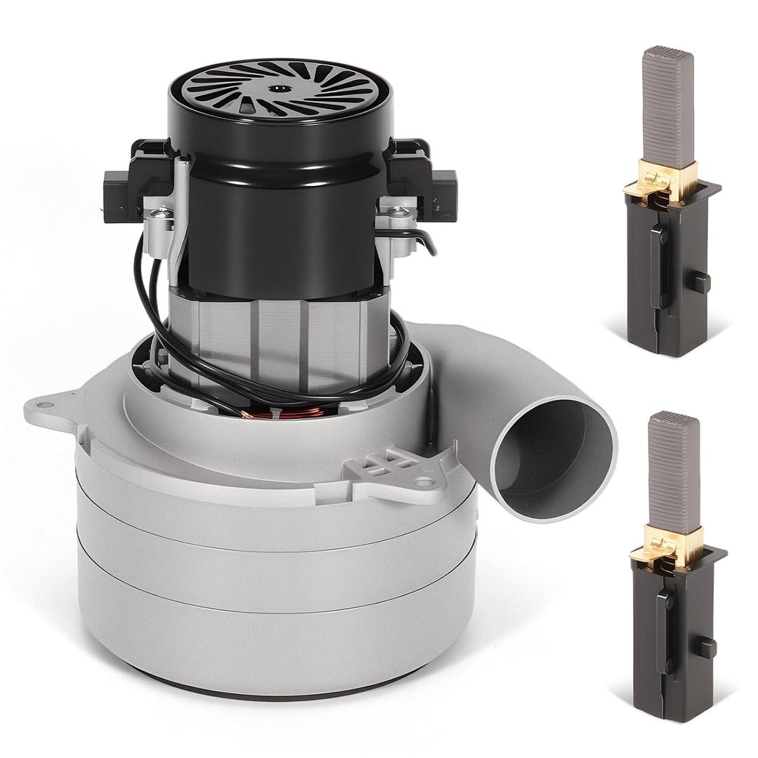 117123-00 240V Cleaner Vacuum Motor Compatible with AirVac AstroVac Beam Various Central Vacuum Systems, with Two Carbon Brushes & Gasket