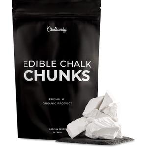 Edible Chalk -Natural,Crunchy Belgorod Chalk Chunks - Russian Organic Chalk for Bone Strength, Eating - Zero Additives, No Impurities - White 7oz (200g)