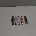 Scrunchie Watch Bands for Women Compatible with Fitbit Sense/Versa 3 Elastic Scrunchy Replacement Band Soft Stretchy Band For Fitbit Versa 3 /Sense (Large-Size, B(Rainbow/Purple flower/Pink flower/Leopard/White Flower))