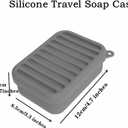 YVPSI 2 PCS Silicone Travel Soap Case with Drainage Layer Small Bar Soap Container Leak Proof Soap Holder for Bathroom Camping Gym and Travel