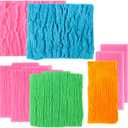 Beasea Silicone Molds for Cakes Decorating, 5pcs Woodgrain Silicone Lace Fondant Mold Fondant Texture Mat Sheet for Sugar Lace Mats Wood Texture Mat Embossed Craft Tools (Pink Bark)