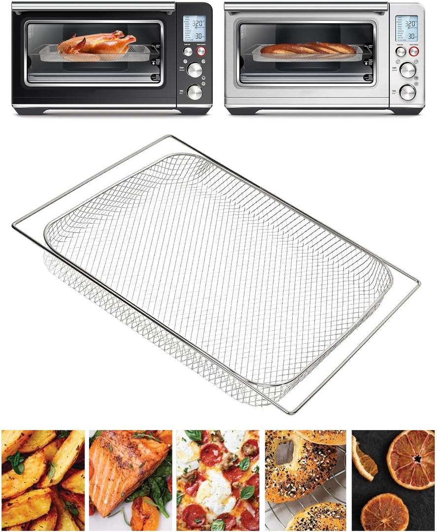 1PC Air Fry/Dehydrate Mesh Baskets Compatible with Breville BOV860 Smart Convection Oven Air Fryer,Stainless Steel Baking Rack Tray Replacement for BOV860BSS/BOV860BST/BOV860BTR for 11 Cooking Modes
