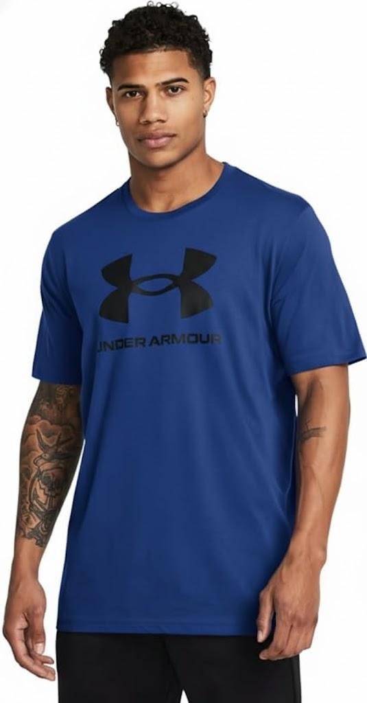 Under Armour Men's Sportstyle Logo Short Sleeve T Shirt (Large, (408) Academy / / White)