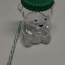 New Glass Bear Cup with Straws and Lids, 20oz Bear Mug High Borosilicate Material for All Beverages Ldeal for Valentine's Day and Holiday Gifts