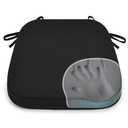 Shinnwa Dining Chair Pads, Patented Design Memory Foam Kitchen Chair Cushions with Ties and Washable Cover, 17" x 16" x 2", Black