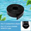 2 inches x 100 FT Heavy-Duty PVC Swimming Pool Backwash Hose, Reinforced Discharge Hose with Clamp for Swimming Pools, Black