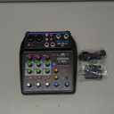 DJ Audio Mixer, DJ Mixers 4 Channel Sound Board with Bluetooth, NEW BAXS Sound Mixer Board XLR/1/4" Interface, USB/MP3 Computer Input 48V Phantom Power Stereo DJ Studio Streaming KTV Stage
