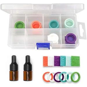 CPAP Infusion Adapter Replacement Refill Pads (24 Count) for Essential Oils - 2 2ml Amber Dropper Oils Bottles