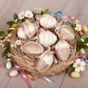RoseCraft Easter Egg Decorations, 12PCS Boho Artificial Egg Easter Tree Hanging Ornaments, for Spring Summer Home Rustic Holiday Party Basket Filler Decor.