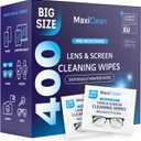 Glasses Wipes Lens Cleaner - Lens Wipes for Eyeglasses - 400 Pre-moistened Individually Wrapped Wipes for Eye Glasses, Electronics, Phone, Computer, Laptop Screen - Camera Lens Cleaner - Made in EU
