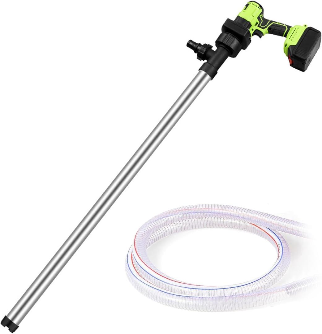 Portable Fuel Transfer Pump, Siphon Pump for Gasoline, Lift 5-10 M, Flow 40-80 L/min, Speed 5000 R/min, with 3m Hose, for Most Gasoline, Diesel, Kerosene