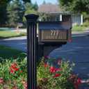 Mayne Manchester Single Arm Mail Post - Black - 26in L x 9in W x 58in H - Manchester Post & Arm, Hardware Kit (5852-B)