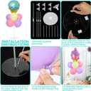 Ice Cream Party Balloons Stand Kit 2 Sets with 2 Macaron Ice Cream Foil Balloons Pastel Sweet One Birthday Balloon Centerpiece for Tables for Girl Birthday Valentine's Day Baby Shower Party Decoration