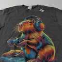 Capybara Funny Video Games Capybara T-Shirt (M, Black)