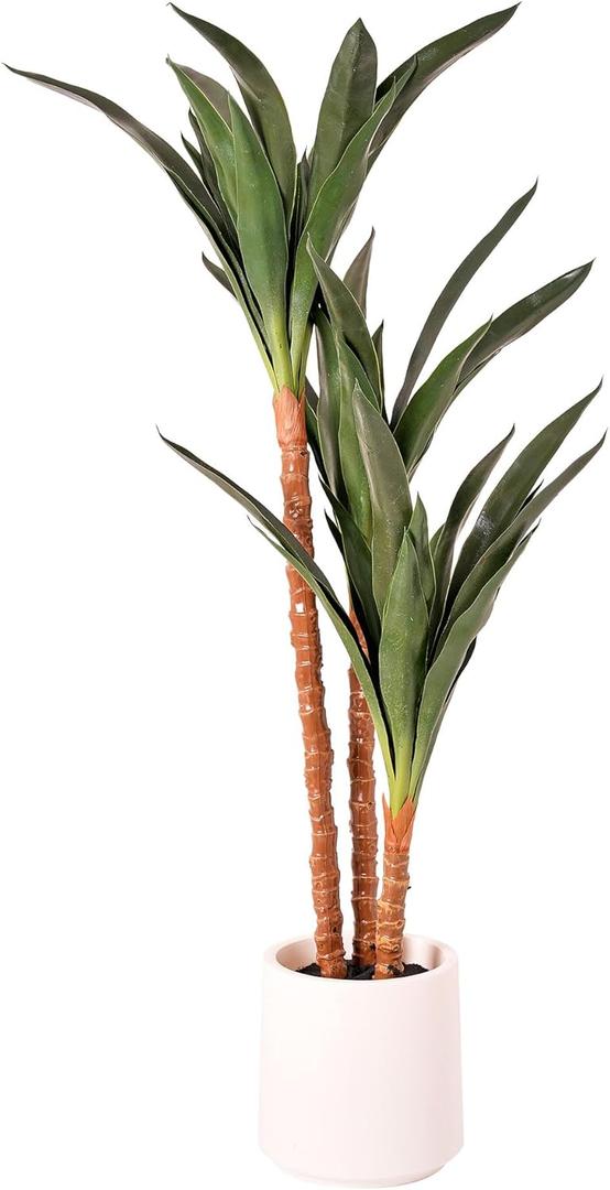 American Art Decor Realistic Artificial Yuca Tree Faux Plant for Home Decor, Indoor Living Room, or Office, 48"