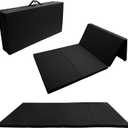 Fitvids 4'x8'x2" Folding Gymnastics Mat, Home Exercise Mat with Carrying Handles, Gym Workout Tumbling Mat for Yoga, Pilates, Stretching, MMA, Core Workouts, Fitness Aerobics Mats for Gym Training, Black