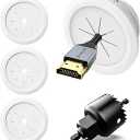 VCELINK TV Cord Hider for Wall Mounted TV, 2.36" (60 mm) Mini White Cable Management Kit Hides TV Wires Push Type, 4 Pack Wall Cord Pass Throughs and 1 Hole Saw Drill Ideal for Mounted TVs, Desks