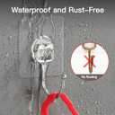 Large Adhesive Hooks for Hanging Heavy-Duty 44Ib(Max) 20 Packs, Wall Hangers without Nails Self-Adhesive Traceless Clear and Removable, Waterproof and Rustproof Multiple Uses for Bathroom Kitchen Home