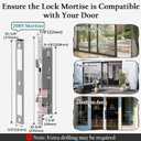 eLinkSmart Sliding Glass Patio Door Smart Lock, Ultra-Slim Mortise Lock Keyless Entry with Fingerprint, Keypad, RFID & Biometric, Tuya App Control Waterproof for Home, Apartment (Black)