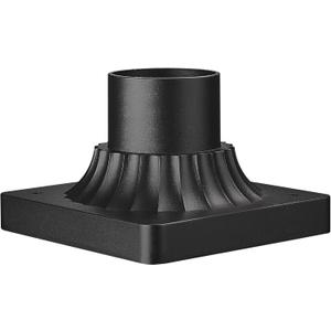 Emliviar Pier Mount Adapter for Post Light Fixture, Outdoor Post Light Mounting Adapter Base, Die-Cast Aluminum, Black Finish, DE271 BK (Large)