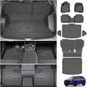 Powerty Floor Mats for 2023-2025 2026 Honda CRV (Gas Model Only), All Weather 3D TPE Anti-Slip Upper & Lower Position Trunk Cargo Liner Seat Back Covers Protectors Full Set Car Accessories