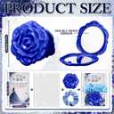 Xuhal 25 Sets Quinceanera Party Favors Sweet 15 Rose Design Compact Pocket Mirrors Hair Ties Elastic Scrunchies Thank You Cards Quinceanera Gift for 15th Birthday Party Favor Guests (Blue)