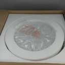 15in LED Flush Mount Ceiling Light, 28W Dimmable Ceiling Light Fixtures with Frosted Glass, White and Gold Finish Modern Ceiling Light for Bedroom Kitchen Living Room, 3CCT, OS-DY2001-WH