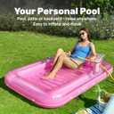 SLOOSH Inflatable Tanning Pool Lounger Float, 70" x 46" Pool Floats Adult with Pillow, 4 in 1 Suntan Tub Raft Floatie,Sunbathing Bed Lounge for Water Blow Up Kids Ball Pit Party Gifts, L-Pink