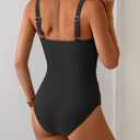 B2prity One Piece Swimsuit for Women Tummy Control Bathing Suit Ruched Slimming Swimwear (Black, XL)