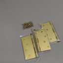 goldenwarm Pack of 3 4in Door Hinges Brushed Brass Gold Door Hinges Butt Hinges with Square Corners, Interior Door Hardware