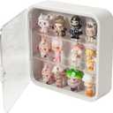 Clear Display Case for Figures, Wall Mounted Acrylic Storage Box, Dust Proof Display Cabinet Organizer for Mini Pop Mart Action Figures Collectibles (White)