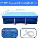 87" X 59" Rectangle Pool Cover, 7 x 4 ft Rectangular Frame Swimming Pool Cover, Durable PE Tarpaulin Dust Proof Rain Proof Garden Outdoor Above Ground Square Pools Cover (87''x59'')