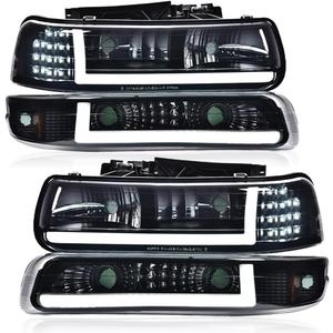 PIT66 LED DRL Headlights Assembly Fit Chevy Silverado 1999-2002
