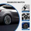 19 inch Wheel Cover Hubcap Compatible with TES-la Model Y 2025 2026 (Refreshed Juniper Only), [Black] [Multi-Spoke Style] Full Cover ABS Hubcaps Accessories, with Tape & Centre Caps, 4 PCS, for 2025-2026 Model Y Juniper