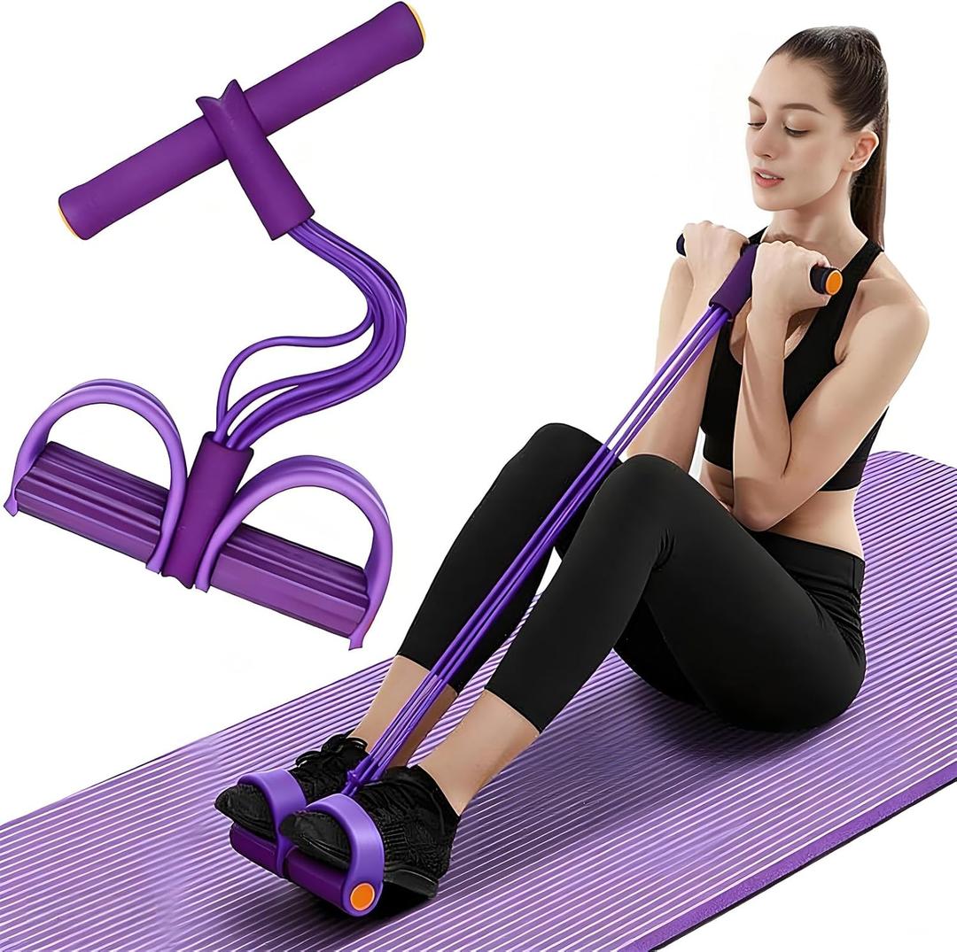 Multifunction Tension Rope, 6-Tube Elastic Yoga Pedal Puller Resistance Band, Natural Latex Tension Rope Fitness Equipment, for Abdomen/Waist/Arm/Leg Stretching Slimming Training