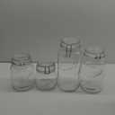 4 PC Glass Jumbo Clamp Jar Set