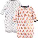 Hudson Baby BabyCotton Long-Sleeve Wearable Sleeping Bag, Sack, Blanket (0-3 Months, Foxes)
