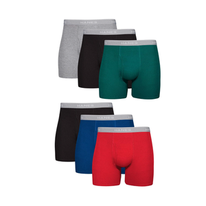 Hanes Men's Boxer Briefs, Cool Dri Moisture-Wicking Underwear, Cotton No-Ride-up for Men, 6 Pack, Assorted, S