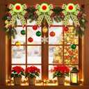 2 Pack Red Green Christmas Bows Decorations 9"x13" Large Plush Wreath Bows Ornaments with Green Red Dot for Xmas Tree Home Fence Stairs Fireplace Front Garland Indoor Outdoor Decor