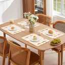 LilyCat Faux Leather Placemats Set of 4, Waterproof Oil-Proof Dining Table Mats for Kitchen, Indoor & Outdoor Heat Resistant Wipeable PU Place Mats, 18 12, Strawberries and Small Flowers