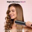 Go Brush Pro Portable Cordless Hair Straightener Brush for Travel, 30s Fast Heat for Instant On-the-Go Styling, 3 Adjustable Temperature Settings for All Hair Types,Midnight Black